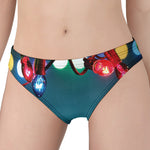 LED Christmas String Lights Print Women's Panties