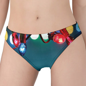 LED Christmas String Lights Print Women's Panties