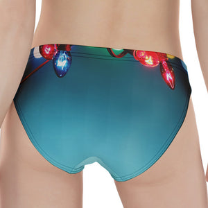 LED Christmas String Lights Print Women's Panties