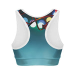 LED Christmas String Lights Print Women's Sports Bra