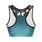 LED Christmas String Lights Print Women's Sports Bra