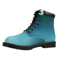 LED Christmas String Lights Print Padded Collar Lace Up Boots