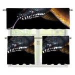 Leiopython Snake Print 3 Piece Kitchen Curtains