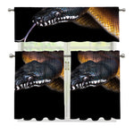 Leiopython Snake Print 3 Piece Kitchen Curtains