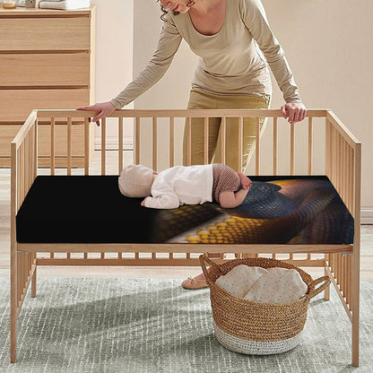 Leiopython Snake Print Baby Crib Sheet