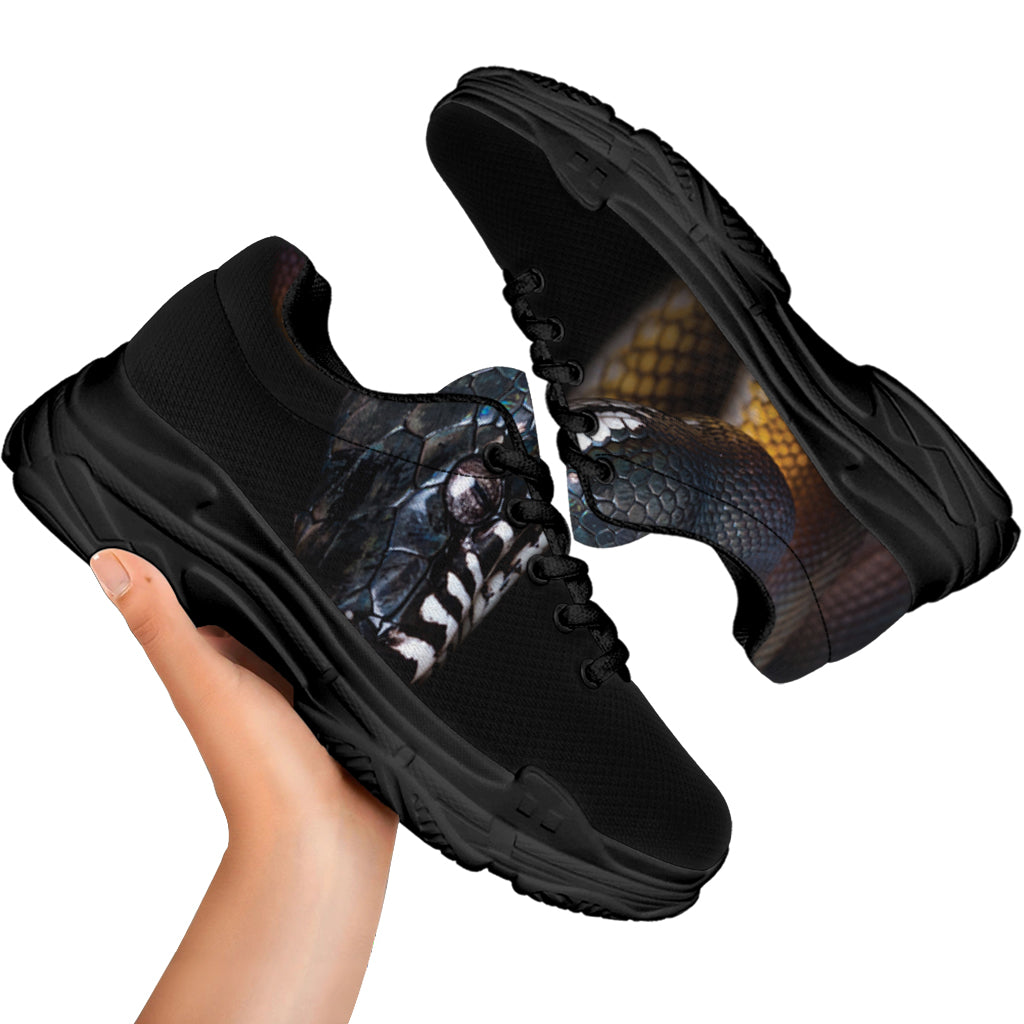 Leiopython Snake Print Black Chunky Shoes
