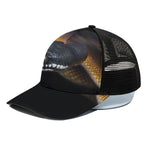 Leiopython Snake Print Black Mesh Trucker Cap