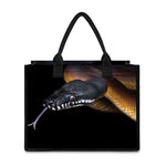 Leiopython Snake Print Canvas Tote Bag