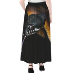 Leiopython Snake Print Chiffon Maxi Skirt