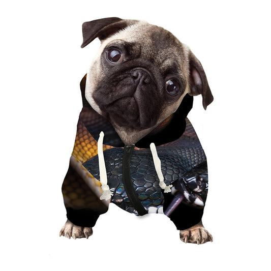 Leiopython Snake Print Dog Zip Up Hoodie