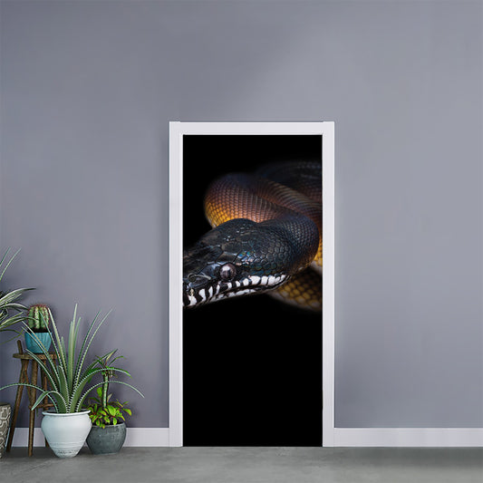 Leiopython Snake Print Door Sticker