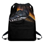 Leiopython Snake Print Drawstring Backpack