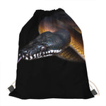 Leiopython Snake Print Drawstring Bag