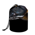 Leiopython Snake Print Drawstring Makeup Bag