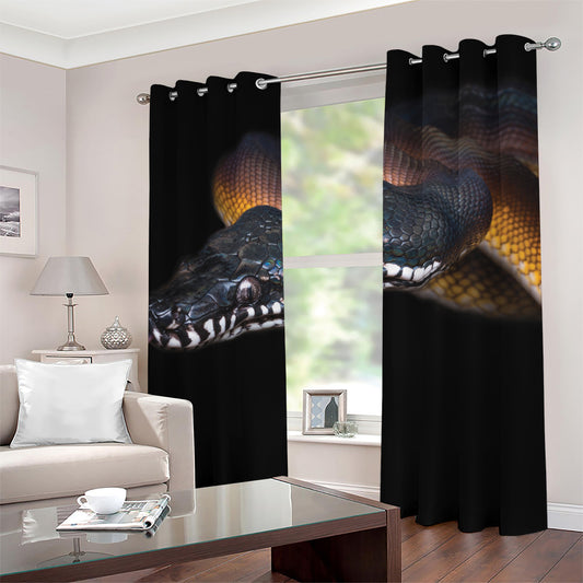 Leiopython Snake Print Grommet Curtains