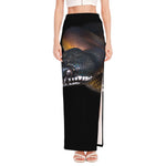 Leiopython Snake Print High Slit Maxi Skirt