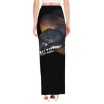 Leiopython Snake Print High Slit Maxi Skirt