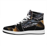 Leiopython Snake Print High Top Leather Sneakers