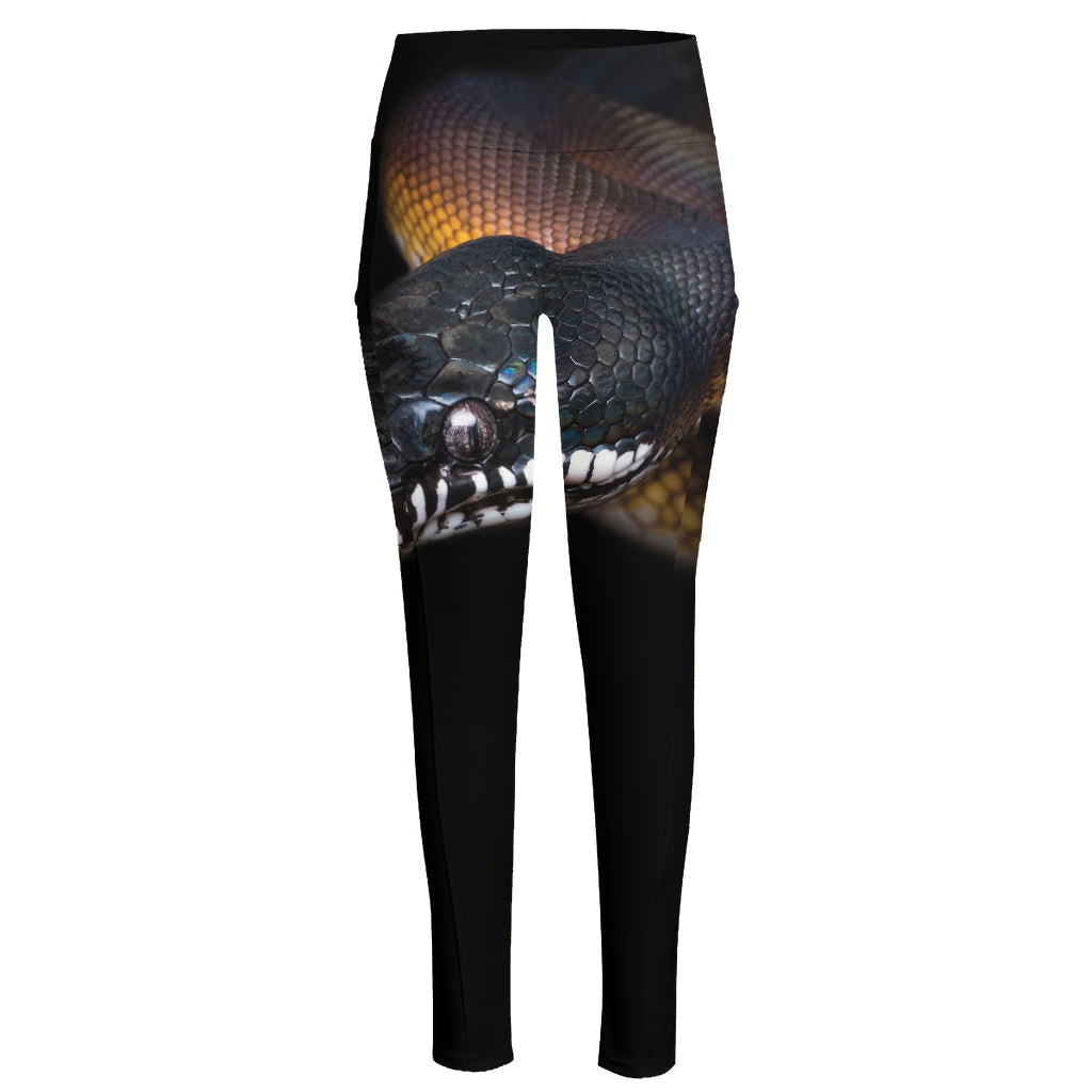 Leiopython Snake Print High-Waisted Pocket Leggings