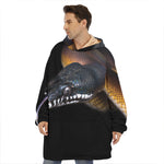 Leiopython Snake Print Hoodie Blanket