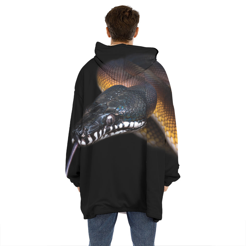 Leiopython Snake Print Hoodie Blanket