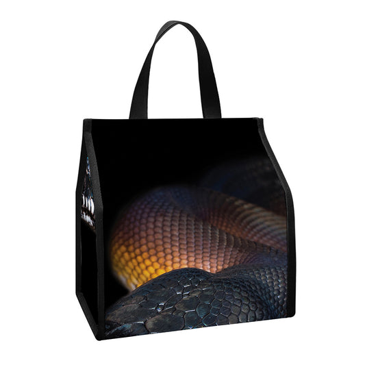 Leiopython Snake Print Insulated Lunch Tote