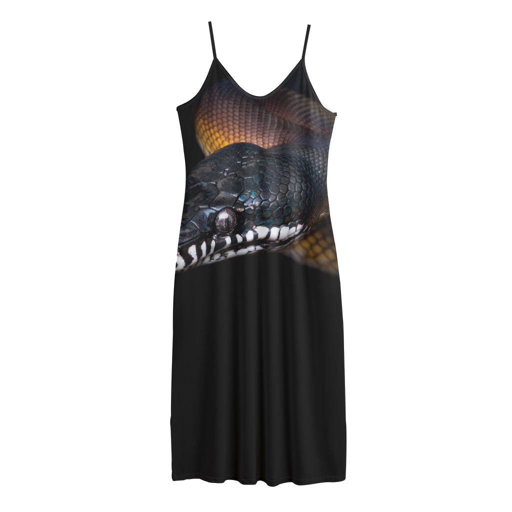 Leiopython Snake Print Jersey Midi Cami Dress