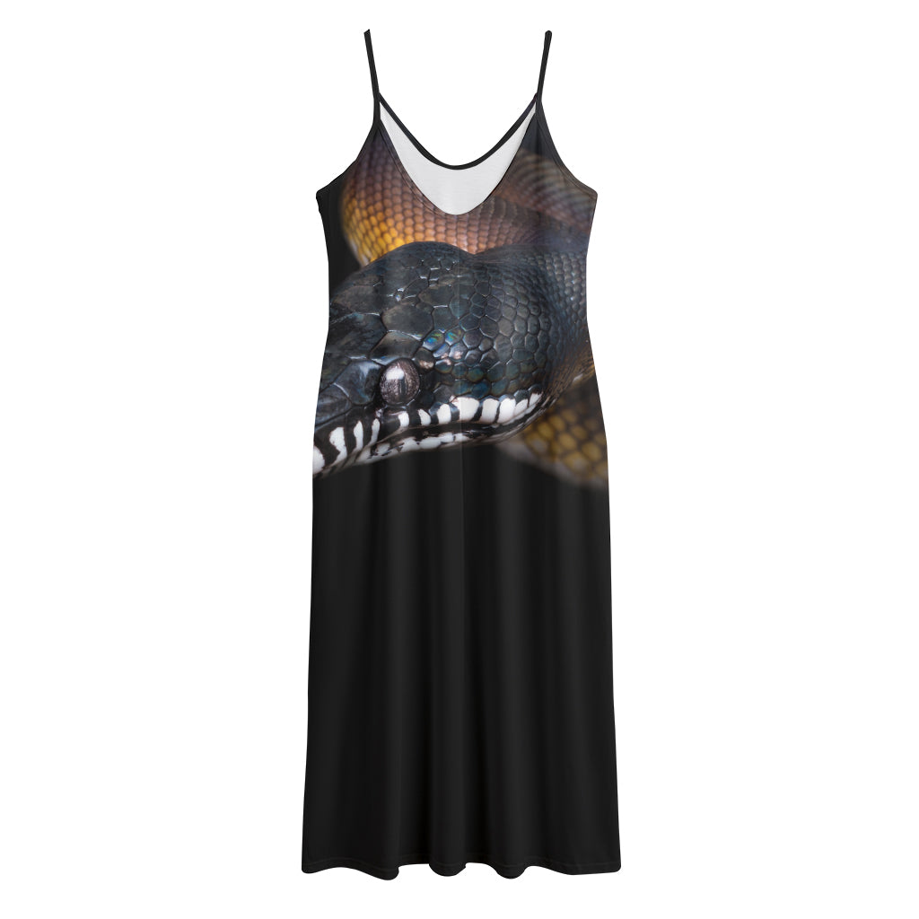 Leiopython Snake Print Jersey Midi Cami Dress