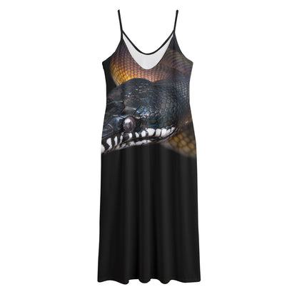 Leiopython Snake Print Jersey Midi Cami Dress