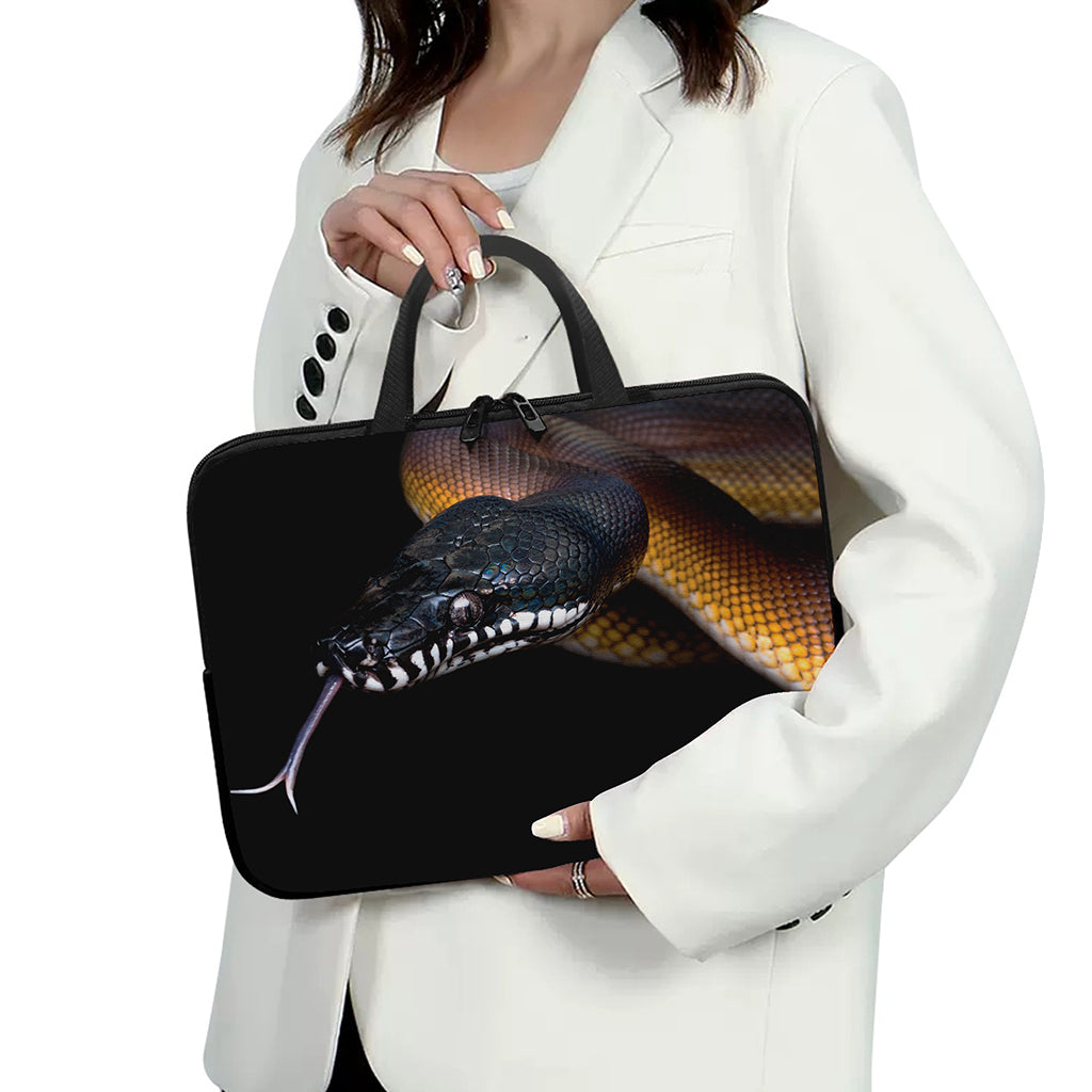 Leiopython Snake Print Laptop Sleeve With Handle