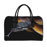 Leiopython Snake Print Leather Duffle Bag