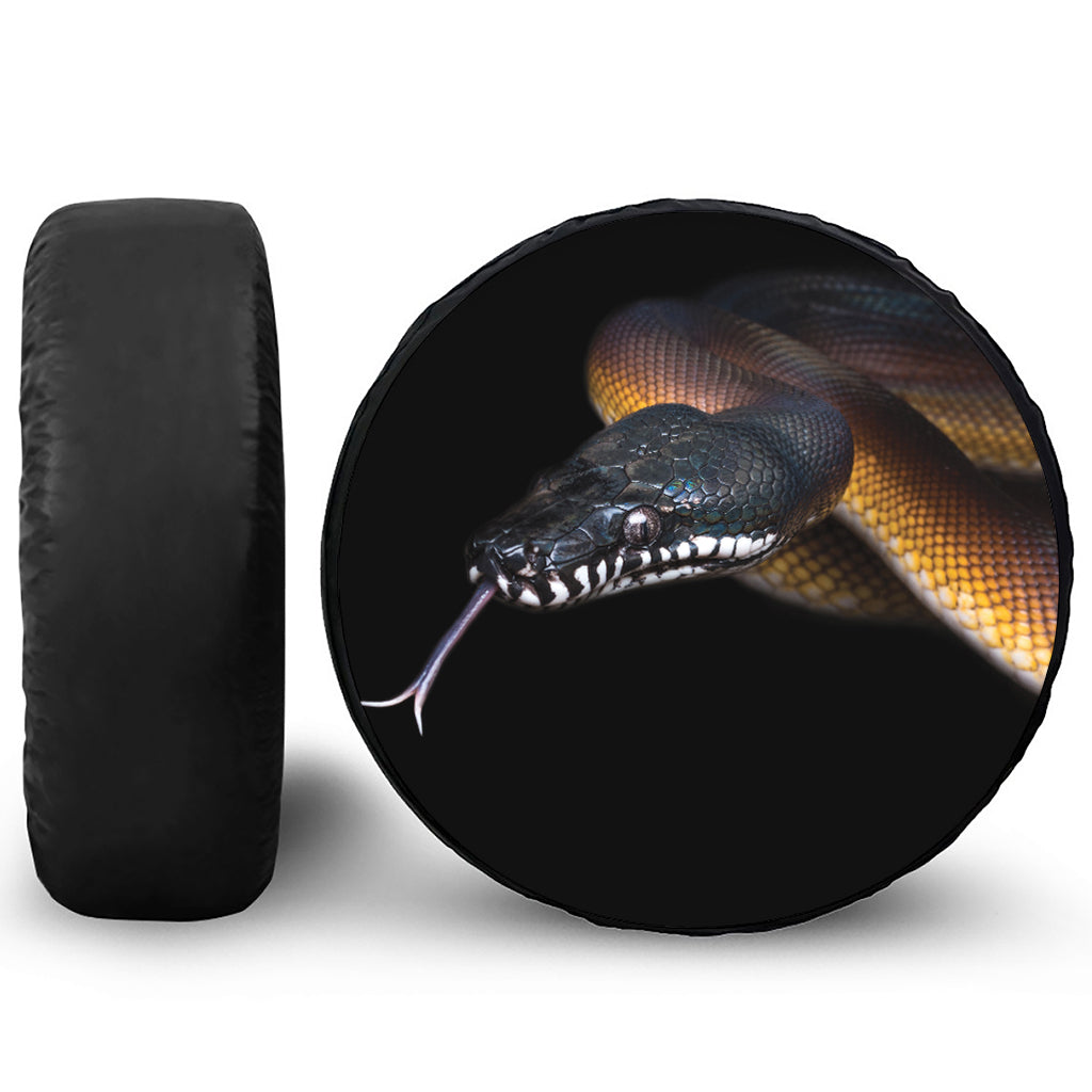 Leiopython Snake Print Leather Spare Tire Cover