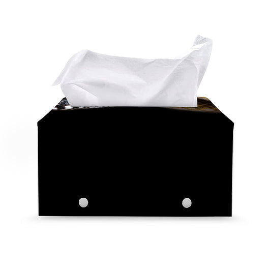 Leiopython Snake Print Leather Tissue Box Cover