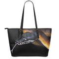 Leiopython Snake Print Leather Tote Bag With Zipper