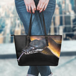 Leiopython Snake Print Leather Tote Bag