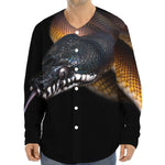 Leiopython Snake Print Long Sleeve Baseball Jersey