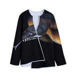 Leiopython Snake Print Long Sleeve Short Coat