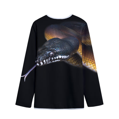 Leiopython Snake Print Long Sleeve Short Coat