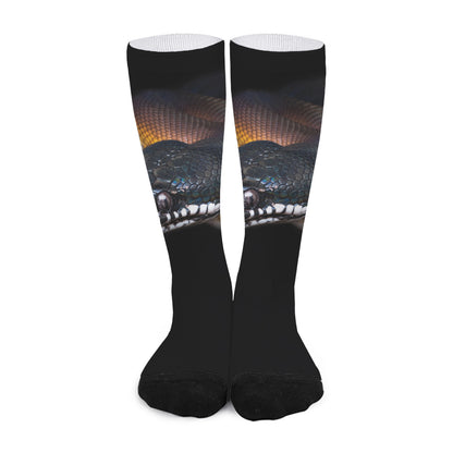 Leiopython Snake Print Long Socks