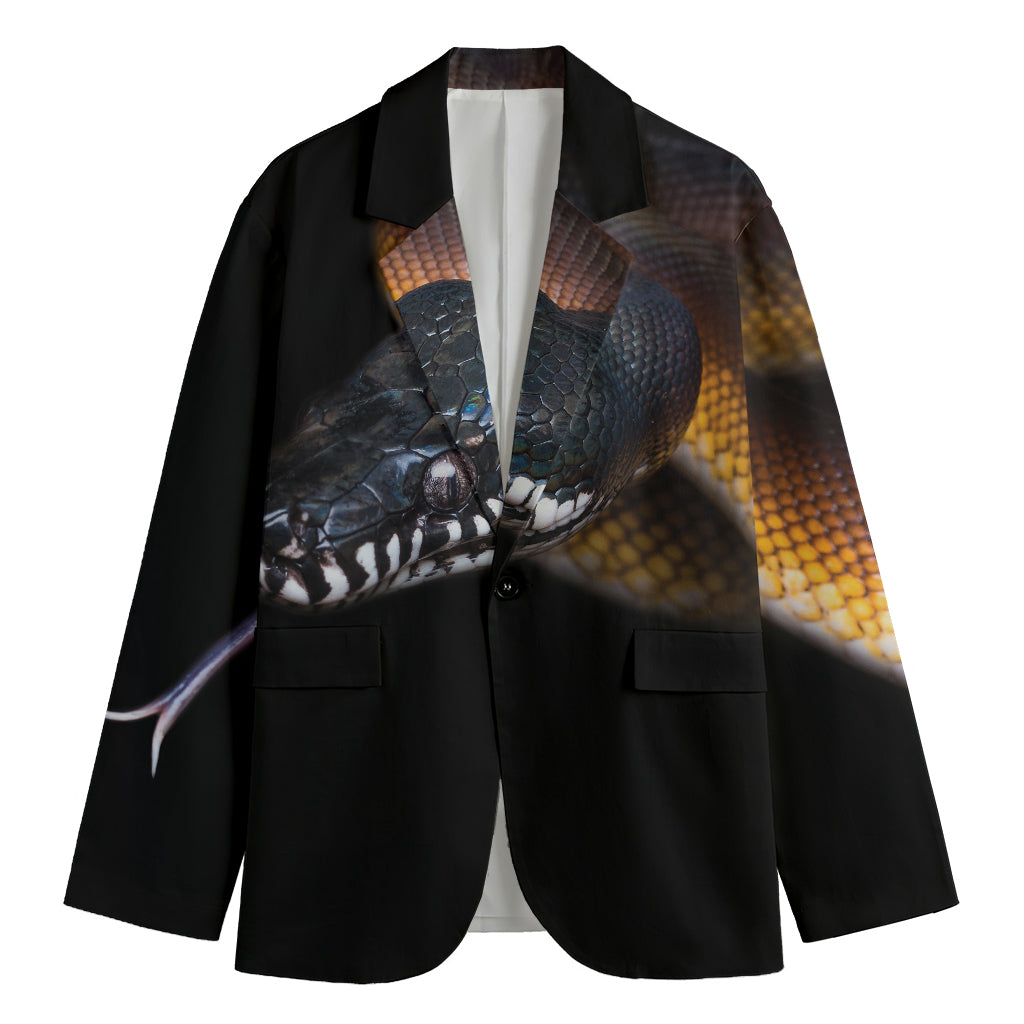 Leiopython Snake Print Men's Blazer