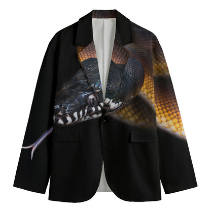 Leiopython Snake Print Men's Blazer