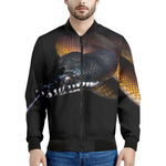 Leiopython Snake Print Men's Bomber Jacket