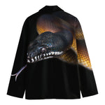 Leiopython Snake Print Men's Cotton Blazer