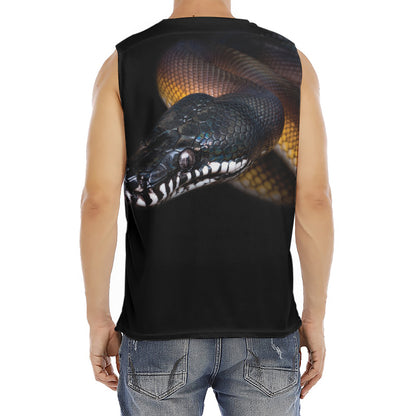 Leiopython Snake Print Men's Fitness Tank Top