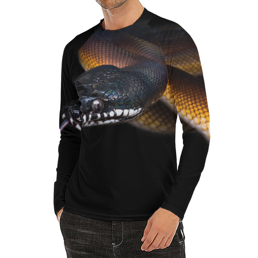 Leiopython Snake Print Men's Long Sleeve Rash Guard