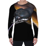Leiopython Snake Print Men's Long Sleeve T-Shirt