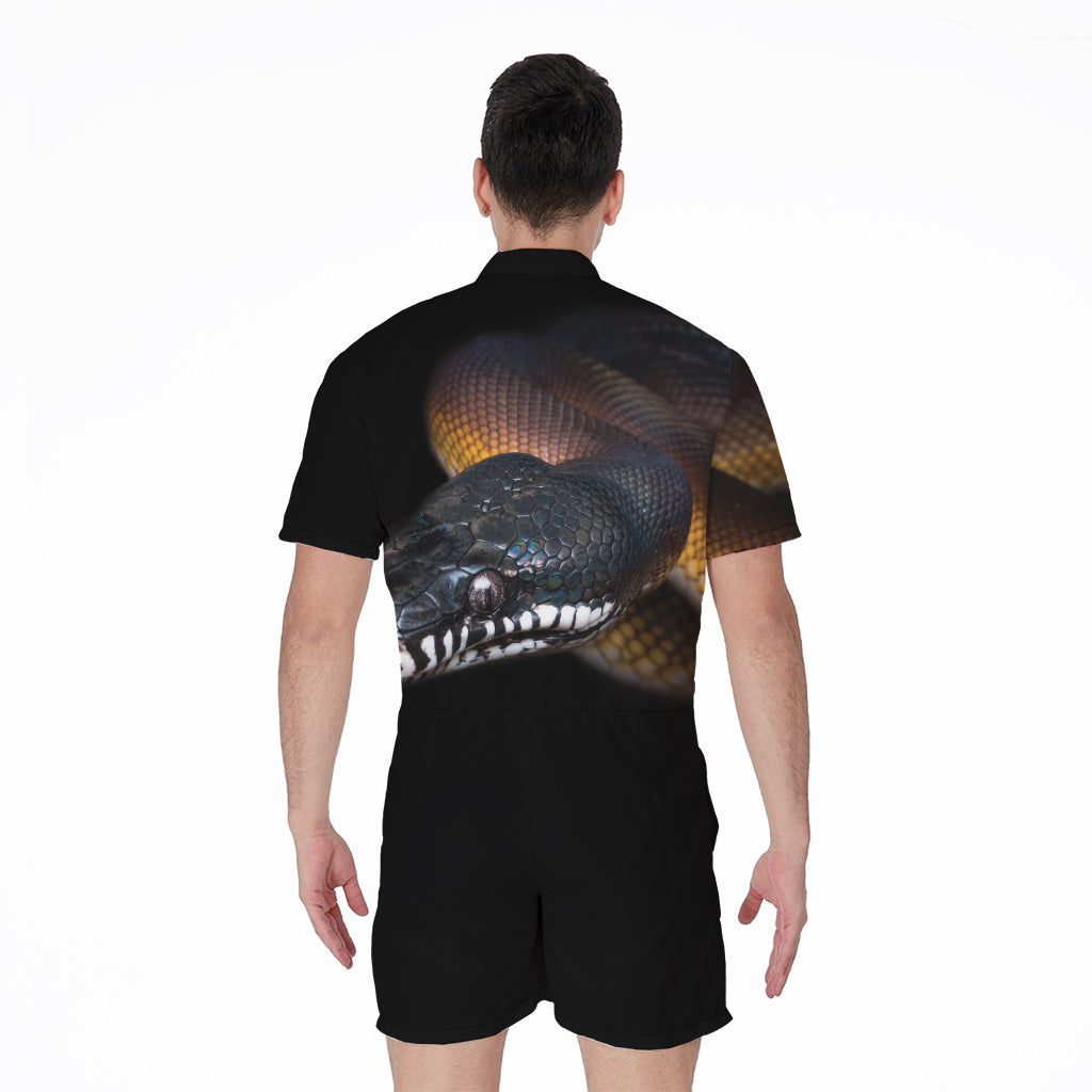 Leiopython Snake Print Men's Rompers