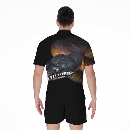 Leiopython Snake Print Men's Rompers