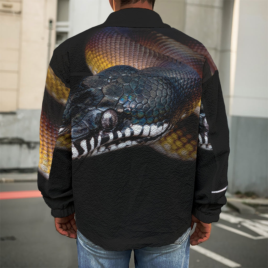 Leiopython Snake Print Men's Shirt Jacket