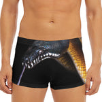 Leiopython Snake Print Men's Short Boxer Briefs